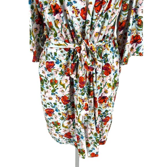 Vera Bradley Sea Air Floral Knit Robe Blue Multicolor Size Small/Medium - Picture 3 of 12